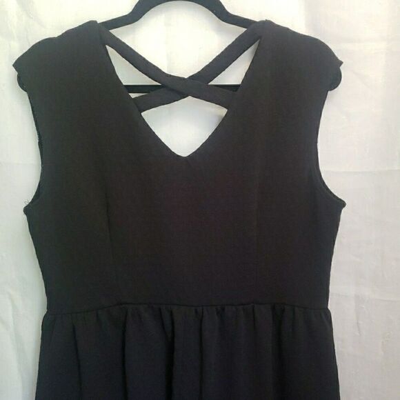 Dark Academia Dress Sleeveless Pleated Fit & Flare Stretch Women's Size XL - Picture 5 of 11